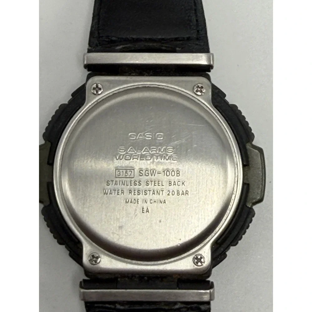 Casio SGW-100B World Time New Battery Mens Digital Watch 45MM 8.5